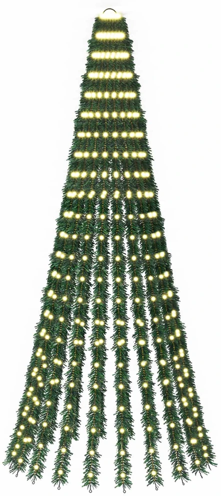 LED Kalėdų medis 220 cm 460 LED Šilta balta Plienas Žalia