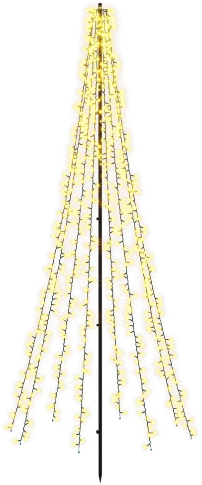 LED Kalėdų medis 235 cm 1000 LED Šilta balta Plienas Juoda