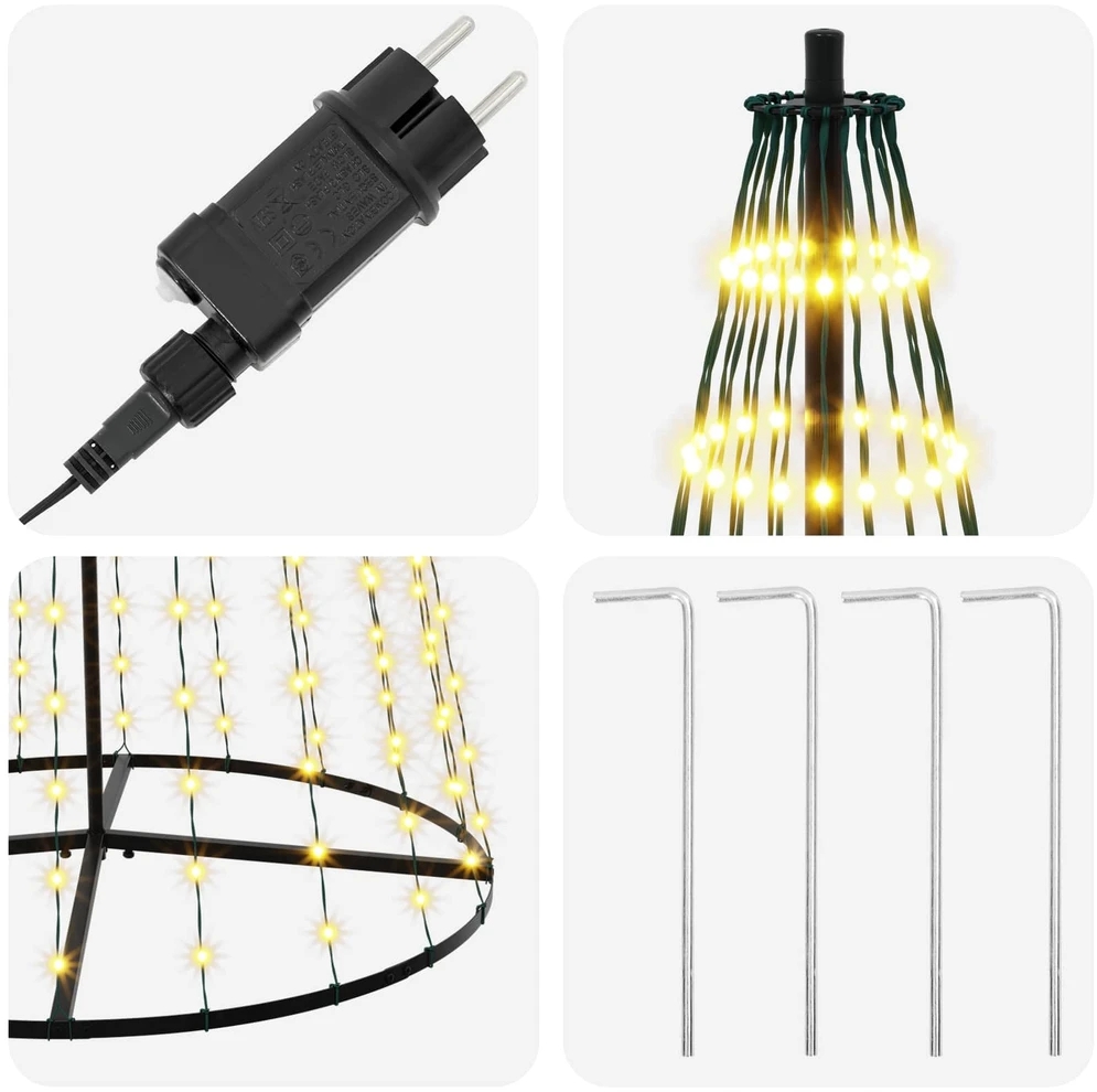 LED Kalėdų medis 235 cm 500 LED Šilta balta Geležis Juoda