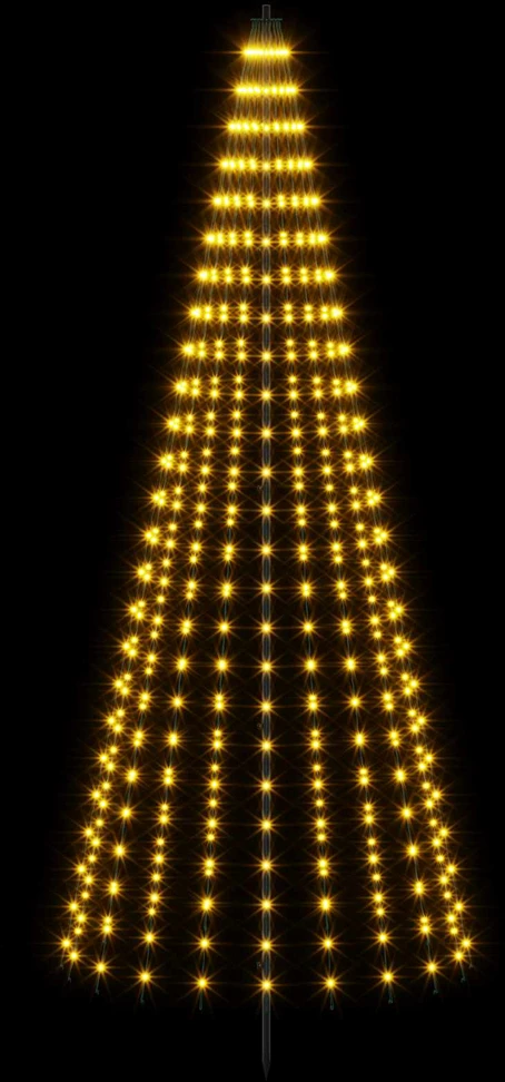 LED Kalėdų medis 235 cm 500 LED Šilta balta Geležis Juoda