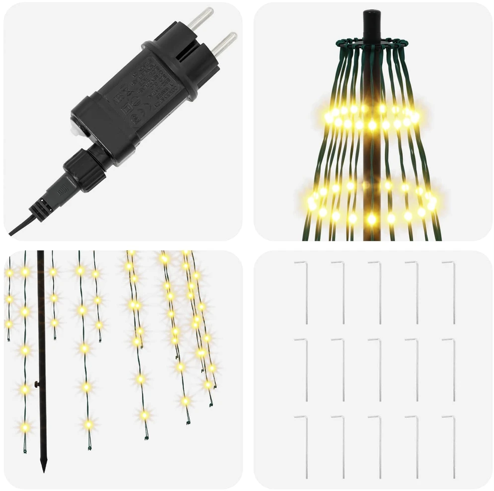 LED Kalėdų medis 235 cm 500 LED Šilta balta Geležis Juoda