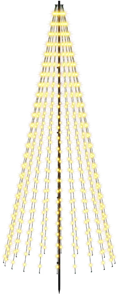 LED Kalėdų medis 235 cm 500 LED Šilta balta Geležis Juoda
