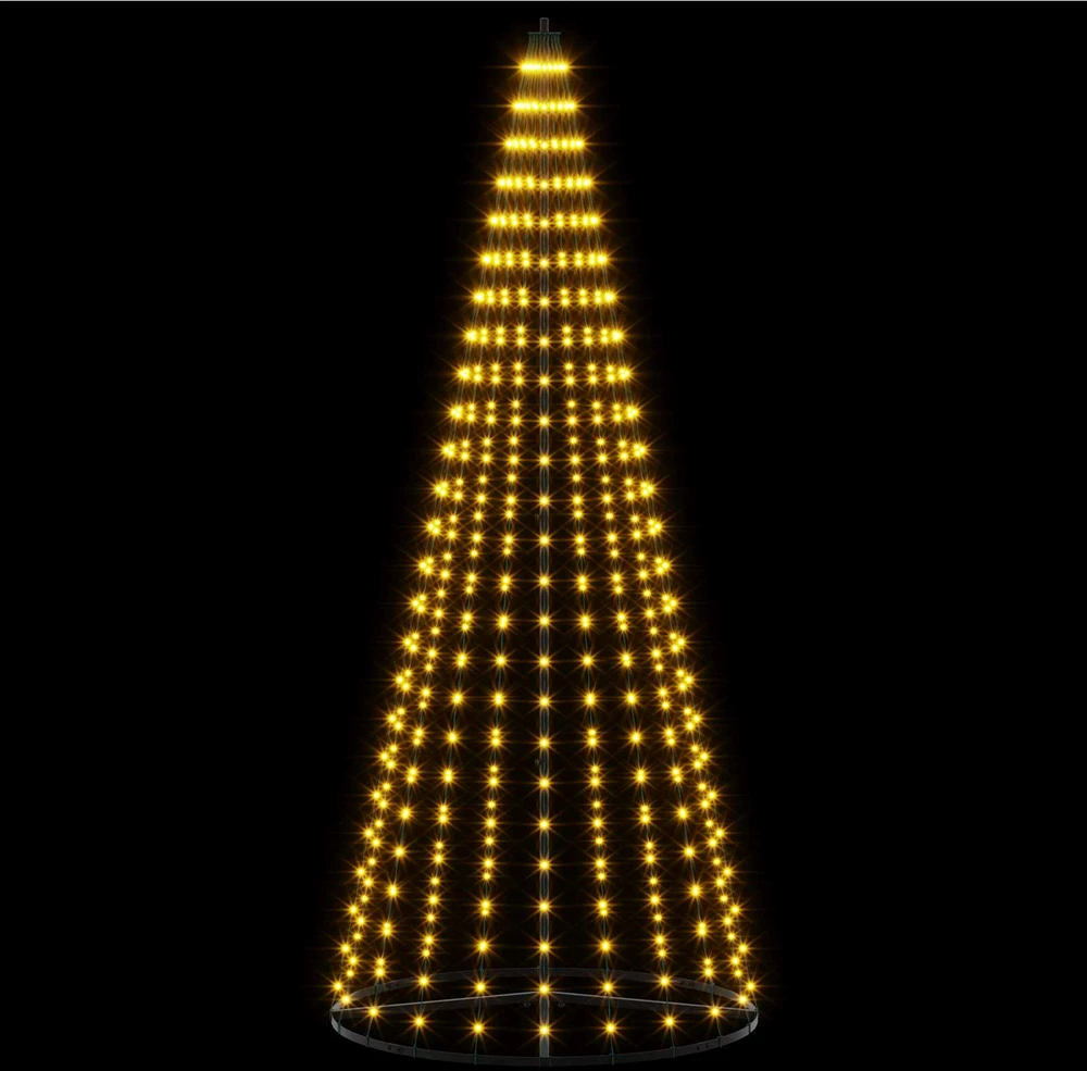 LED Kalėdų medis 235 cm 500 LED Šilta balta Geležis Juoda
