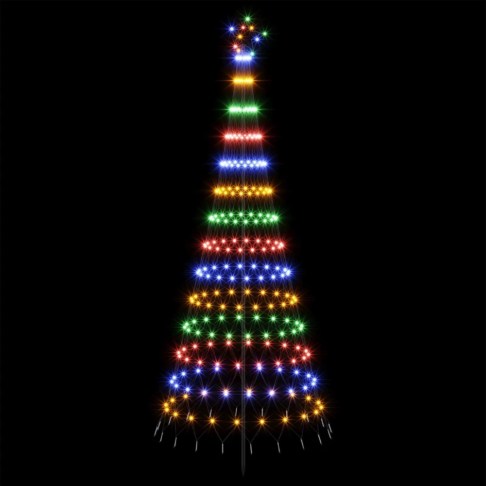 LED Kalėdų medis 250 cm 290 LED Įvairių spalvų Geležis Juoda