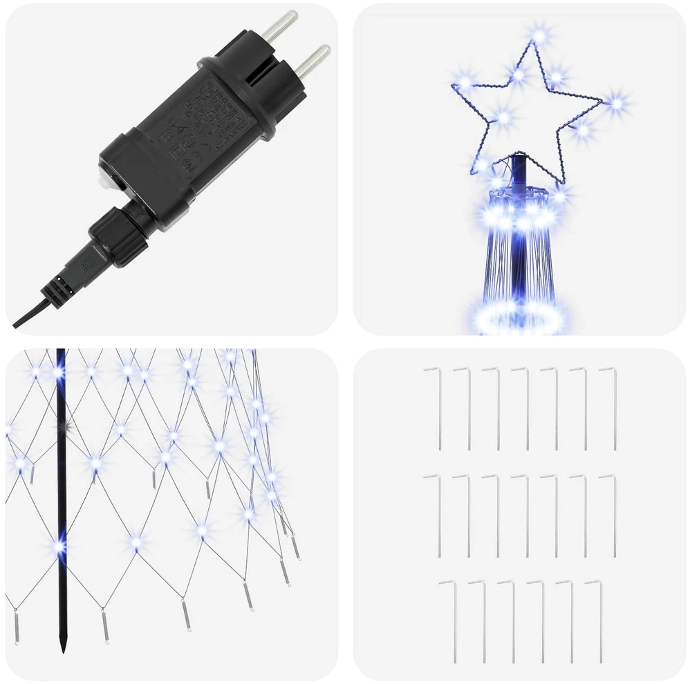 LED Kalėdų medis 250 cm 290 LED Mėlyna Geležis Juoda