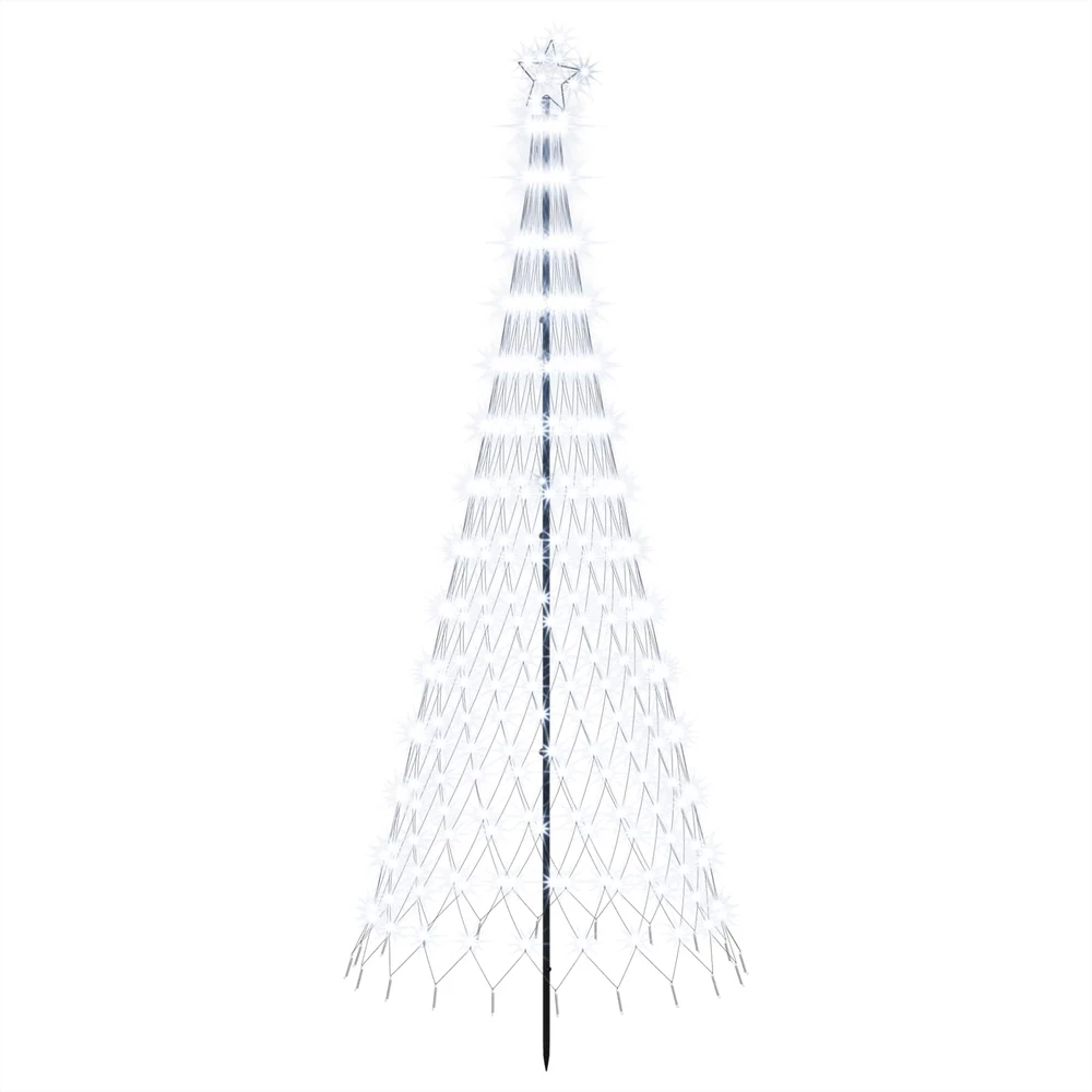 LED Kalėdų medis 250 cm 290 LED Šalta balta Geležis Juoda