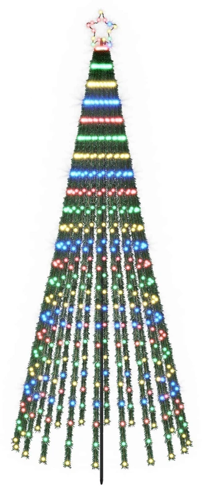 LED Kalėdų medis 250 cm 475 LED Įvairių spalvų Plienas Juoda