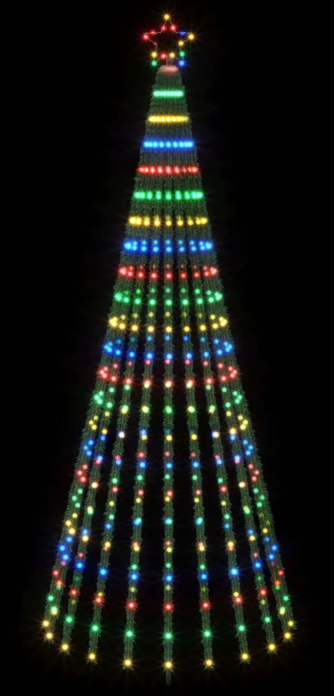 LED Kalėdų medis 250 cm 475 LED Įvairių spalvų Plienas Juoda