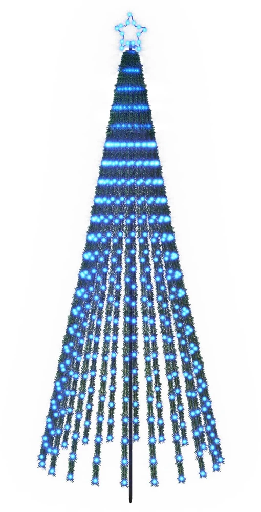 LED Kalėdų medis 250 cm 475 LED Mėlyna Plienas Juoda