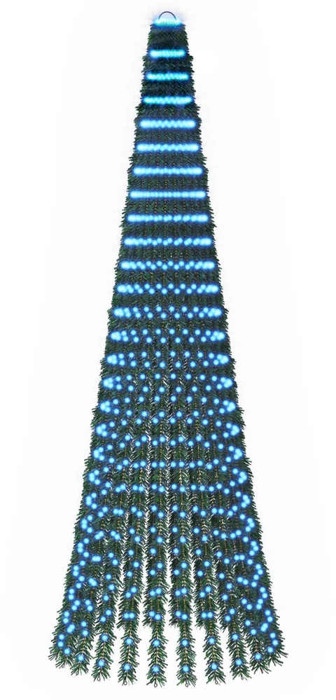 LED Kalėdų medis 270 cm 648 LED Mėlyna Plienas Žalia