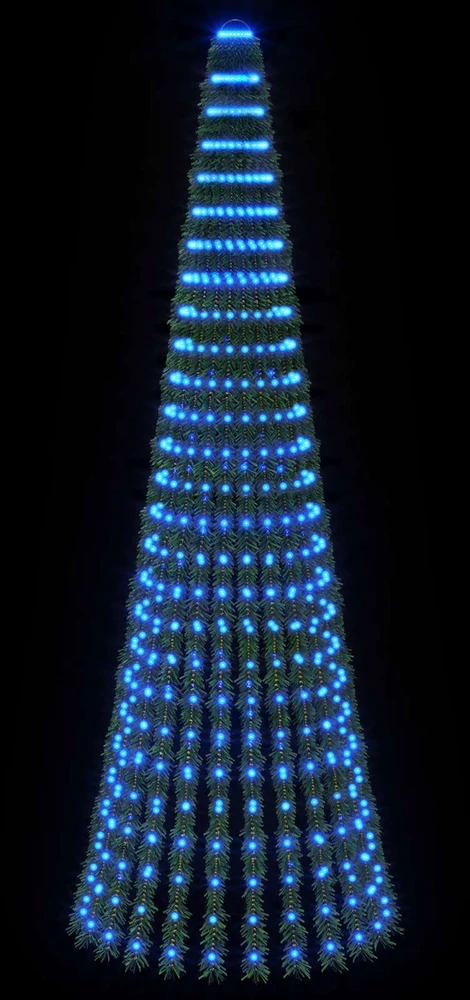 LED Kalėdų medis 270 cm 648 LED Mėlyna Plienas Žalia