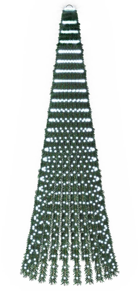 LED Kalėdų medis 270 cm 648 LED Šalta balta Plienas Žalia