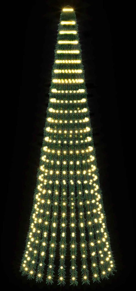 LED Kalėdų medis 270 cm 648 LED Šilta balta Plienas Žalia