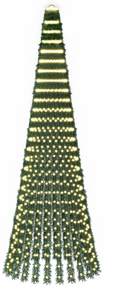 LED Kalėdų medis 270 cm 648 LED Šilta balta Plienas Žalia