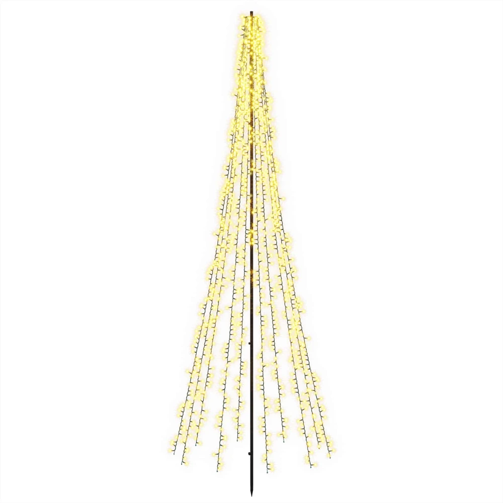 LED Kalėdų medis 285 cm 1550 LED Šilta balta Plienas Juoda