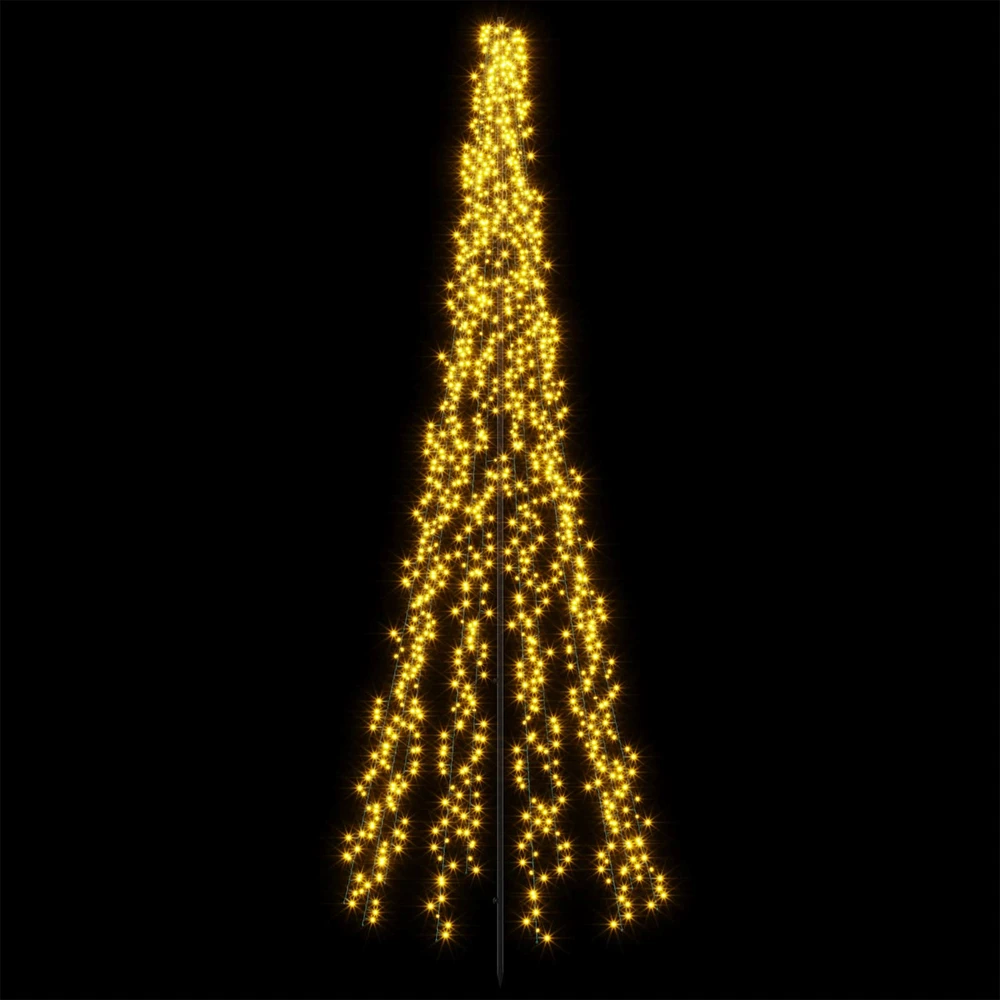 LED Kalėdų medis 285 cm 1550 LED Šilta balta Plienas Juoda