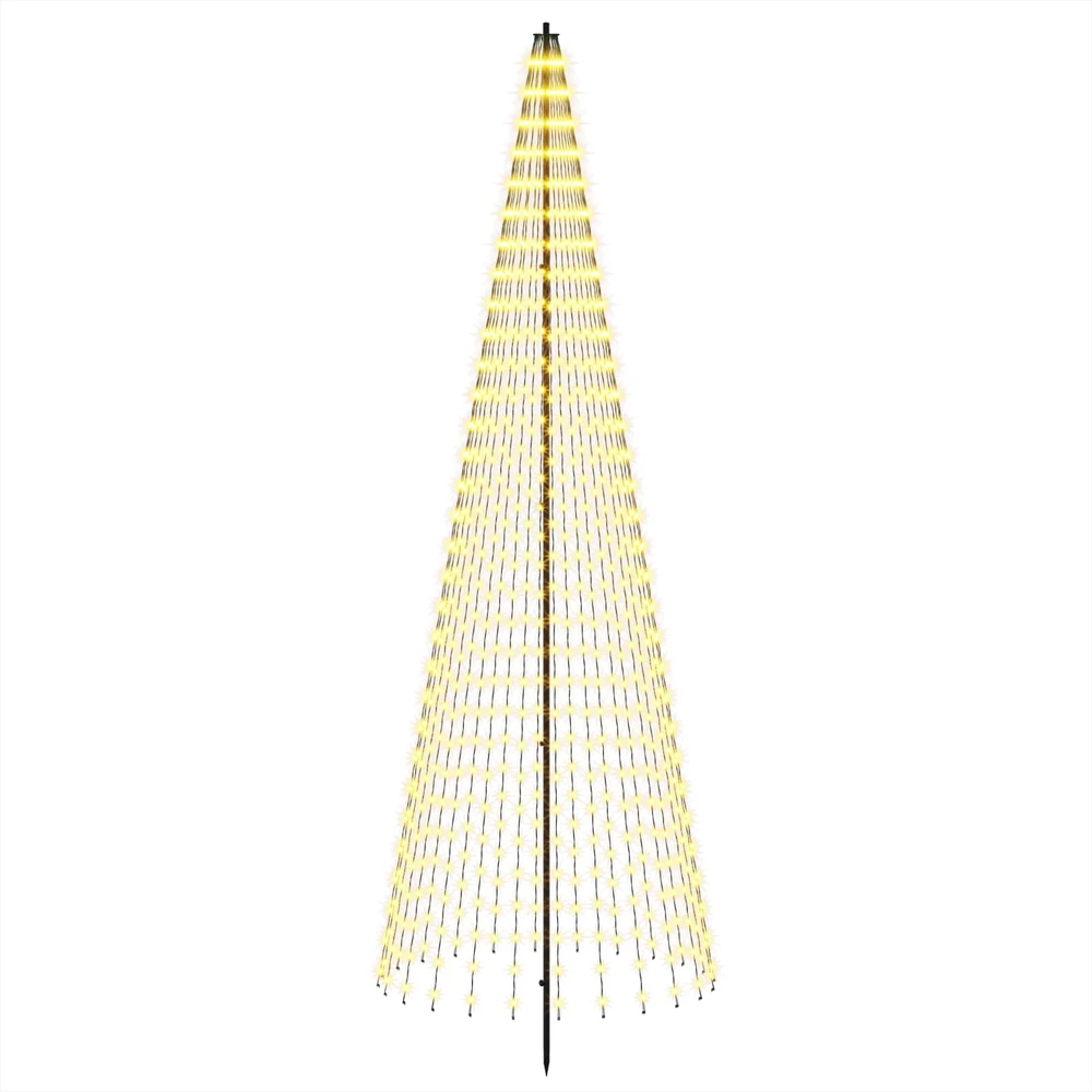 LED Kalėdų medis 285 cm 744 LED Šilta balta Geležis Juoda