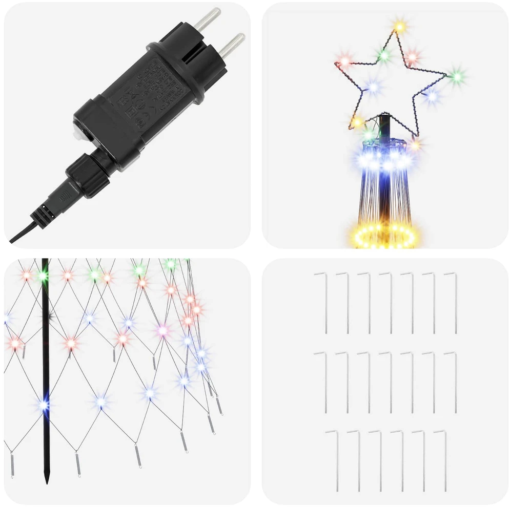 LED Kalėdų medis 300 cm 350 LED Įvairių spalvų Geležis Juoda