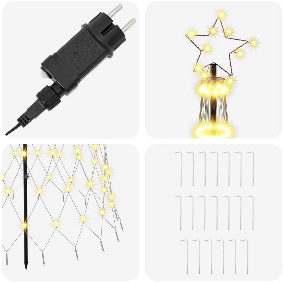 LED Kalėdų medis 300 cm 350 LED Šilta balta Geležis Juoda