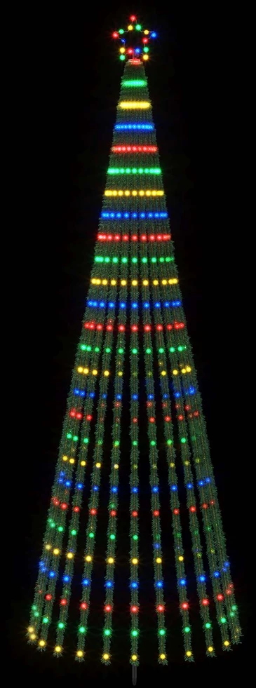 LED Kalėdų medis 300 cm 668 LED Įvairių spalvų Plienas Juoda