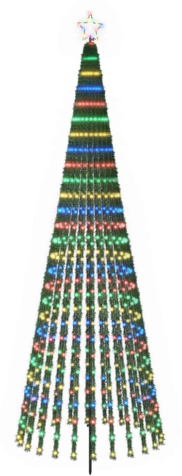 LED Kalėdų medis 300 cm 668 LED Įvairių spalvų Plienas Juoda