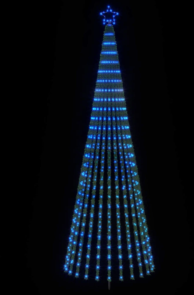 LED Kalėdų medis 300 cm 668 LED Mėlyna Plienas Juoda
