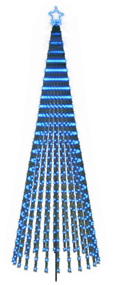 LED Kalėdų medis 300 cm 668 LED Mėlyna Plienas Juoda