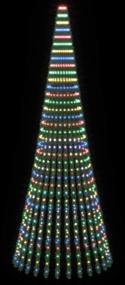 LED Kalėdų medis 370 cm 1008 LED Įvairių spalvų Plienas Žalia