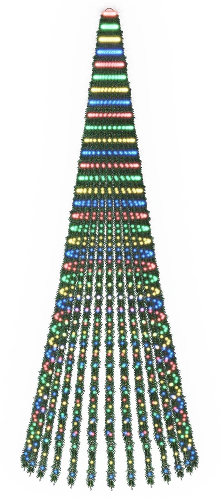 LED Kalėdų medis 370 cm 1008 LED Įvairių spalvų Plienas Žalia