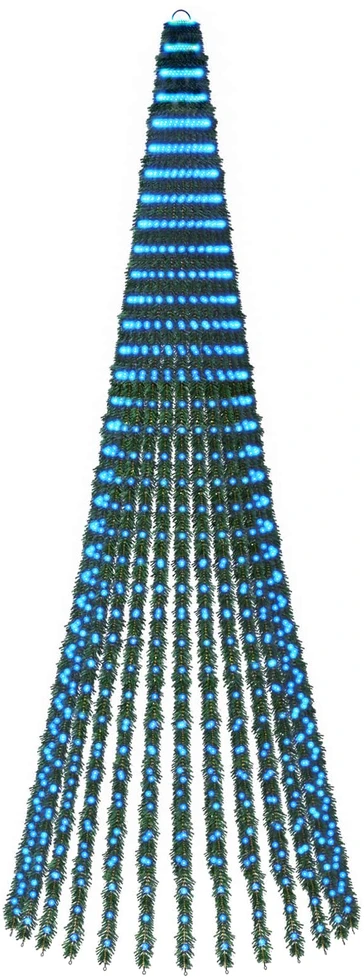 LED Kalėdų medis 370 cm 1008 LED Mėlyna Plienas Žalia