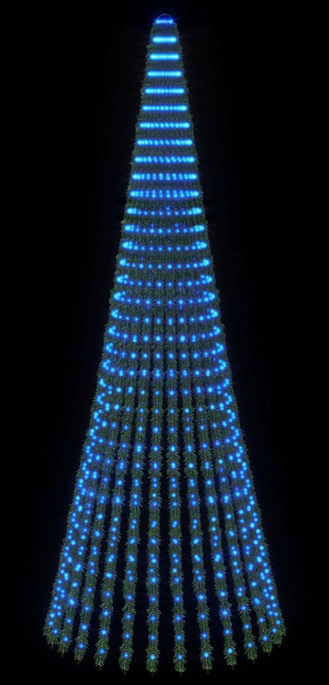 LED Kalėdų medis 370 cm 1008 LED Mėlyna Plienas Žalia