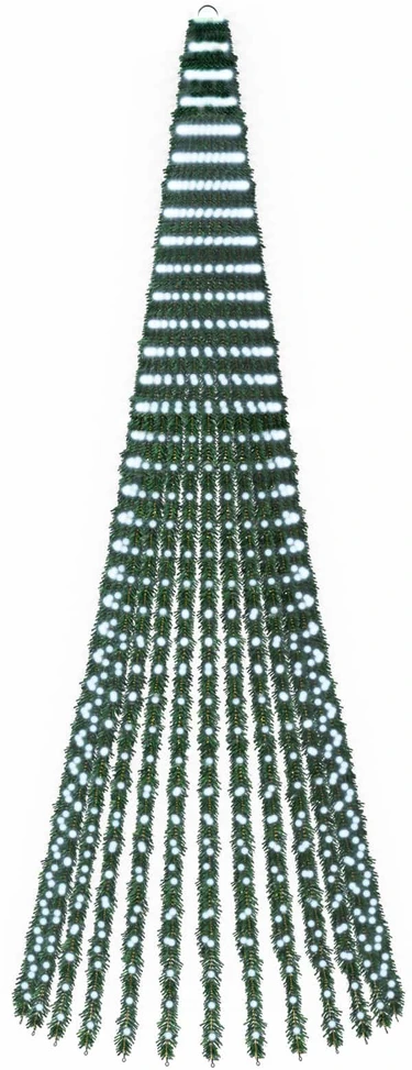 LED Kalėdų medis 370 cm 1008 LED Šalta balta Plienas Žalia