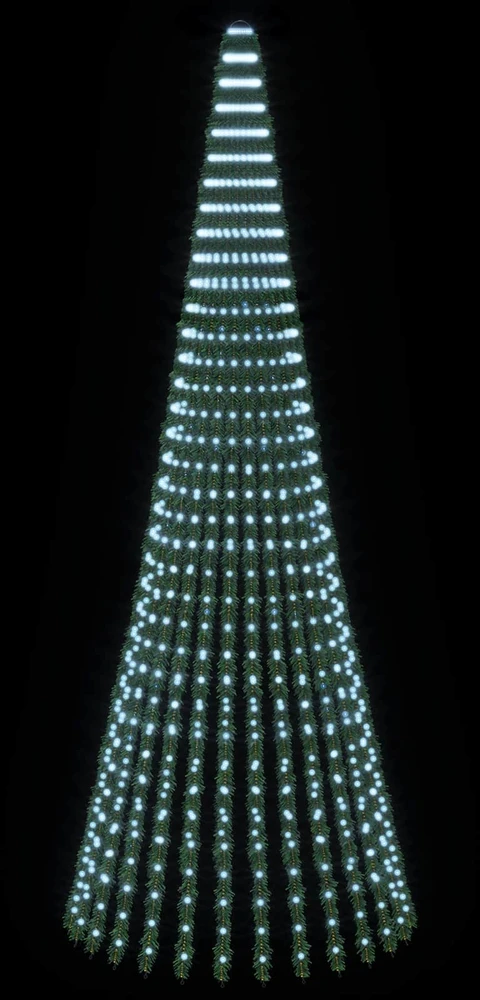 LED Kalėdų medis 370 cm 1008 LED Šalta balta Plienas Žalia