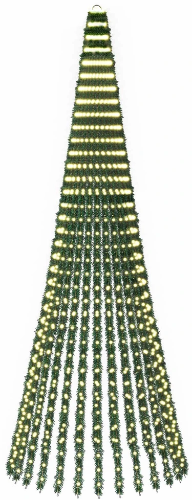 LED Kalėdų medis 370 cm 1008 LED Šilta balta Plienas Žalia