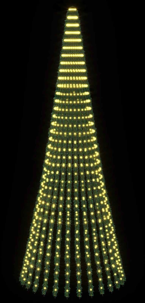 LED Kalėdų medis 370 cm 1008 LED Šilta balta Plienas Žalia