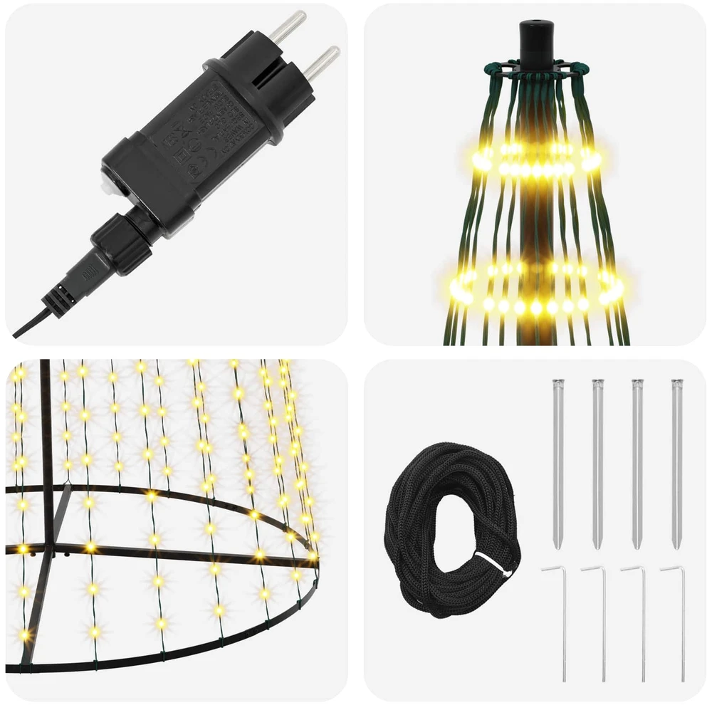 LED Kalėdų medis 385 cm 1148 LED Šilta balta Geležis Juoda