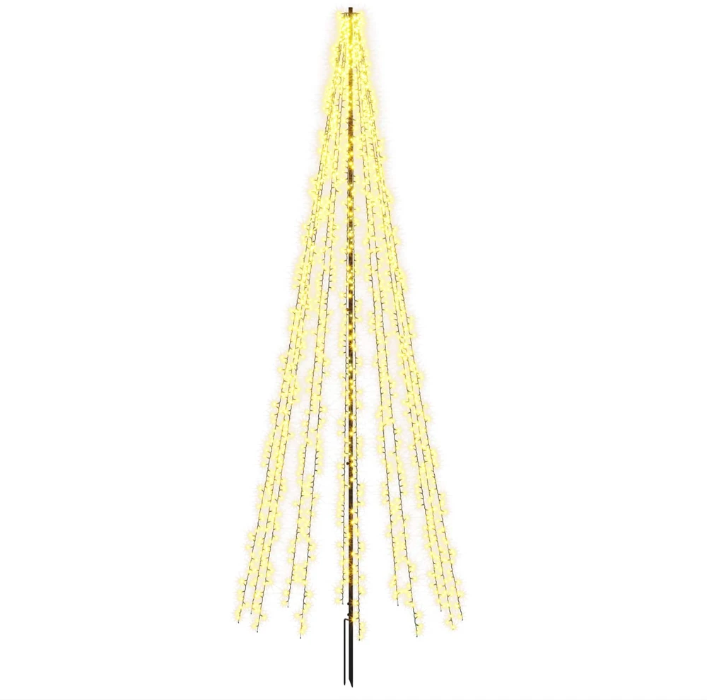 LED Kalėdų medis 385 cm 2460 LED Šilta balta Plienas Juoda