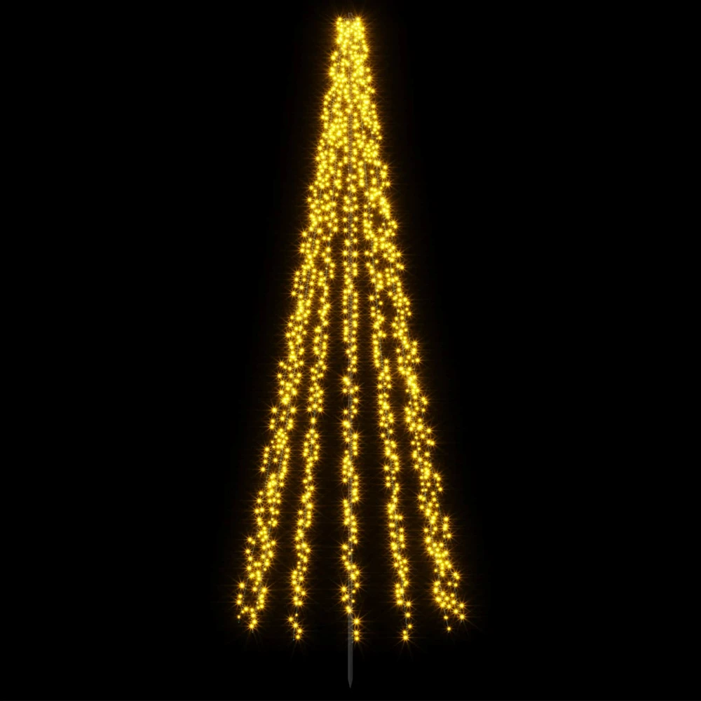 LED Kalėdų medis 385 cm 2460 LED Šilta balta Plienas Juoda