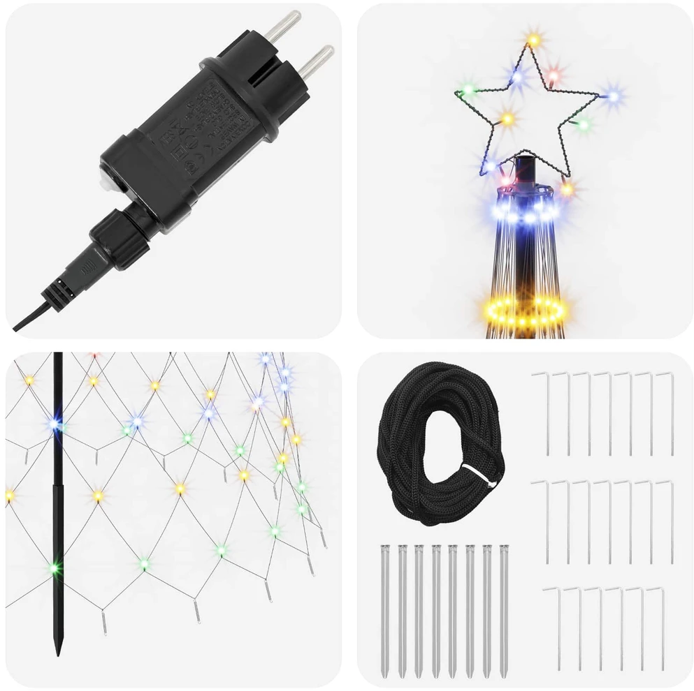 LED Kalėdų medis 400 cm 450 LED Įvairių spalvų Geležis Juoda