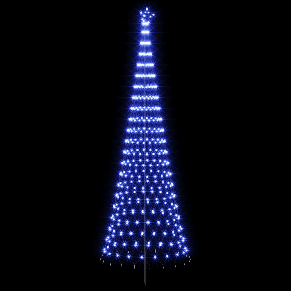 LED Kalėdų medis 400 cm 450 LED Mėlyna Geležis Juoda