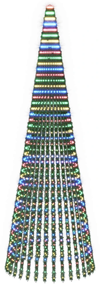 LED Kalėdų medis 470 cm 1504 LED Įvairių spalvų Plienas Žalia