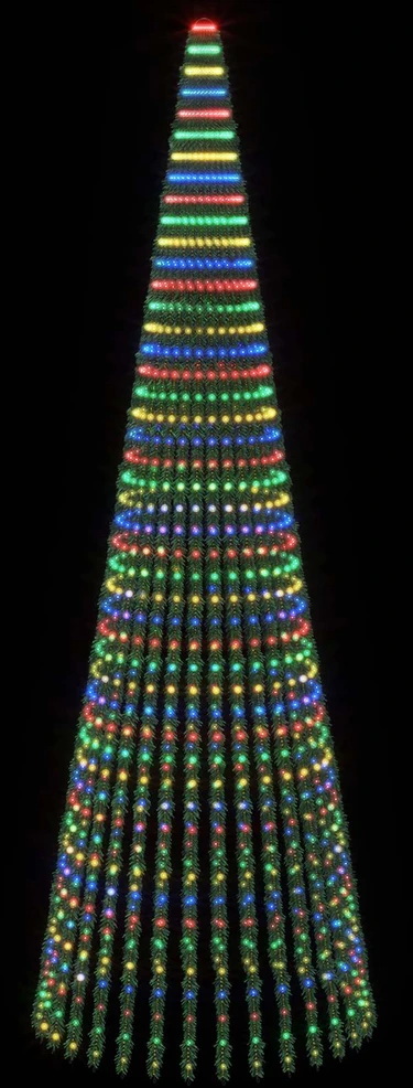 LED Kalėdų medis 470 cm 1504 LED Įvairių spalvų Plienas Žalia