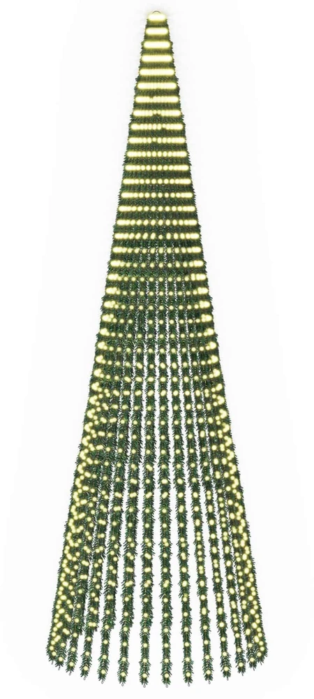 LED Kalėdų medis 470 cm 1504 LED Šilta balta Plienas Žalia