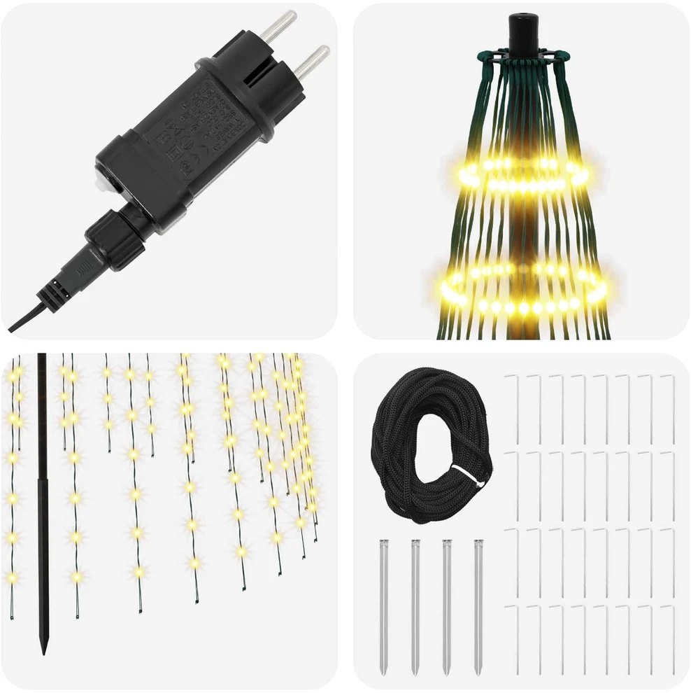 LED Kalėdų medis 485 cm 1632 LED Šilta balta Geležis Juoda
