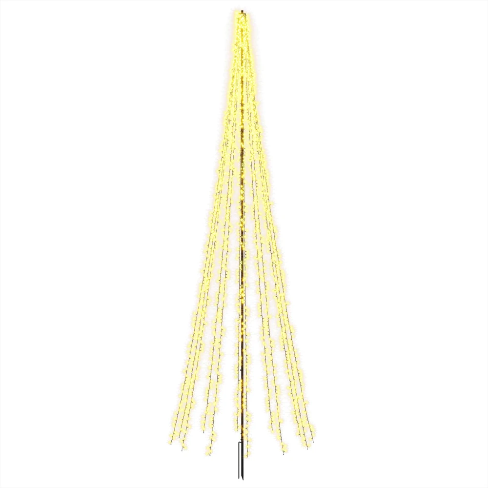 LED Kalėdų medis 485 cm 3000 LED Šilta balta Plienas Juoda