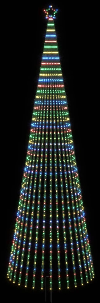 LED Kalėdų medis 500 cm 1524 LED Įvairių spalvų Plienas Juoda