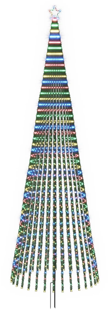 LED Kalėdų medis 500 cm 1524 LED Įvairių spalvų Plienas Juoda