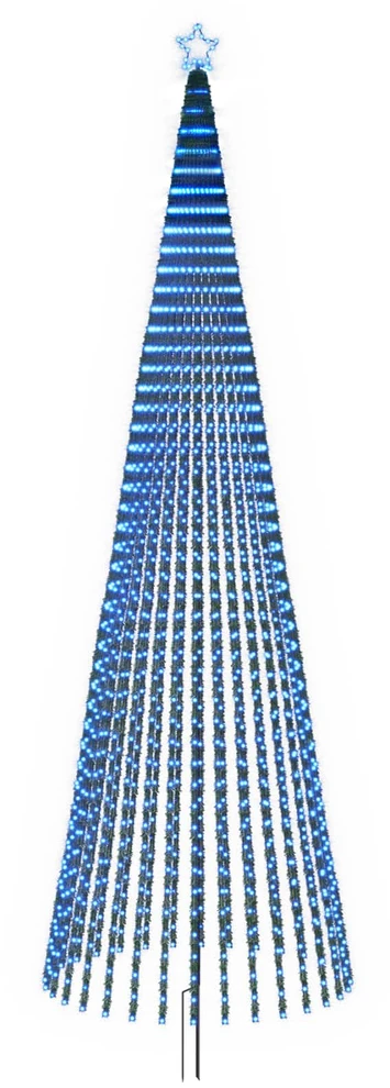 LED Kalėdų medis 500 cm 1524 LED Mėlyna Plienas Juoda