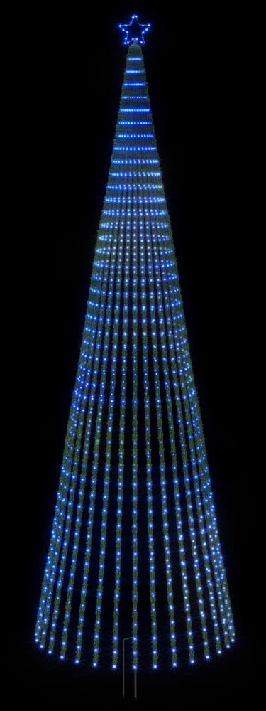 LED Kalėdų medis 500 cm 1524 LED Mėlyna Plienas Juoda
