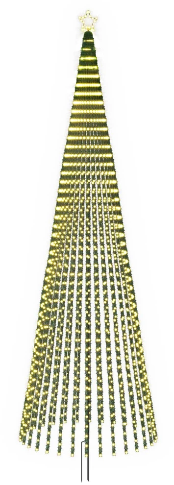 LED Kalėdų medis 500 cm 1524 LED Šilta balta Plienas Juoda